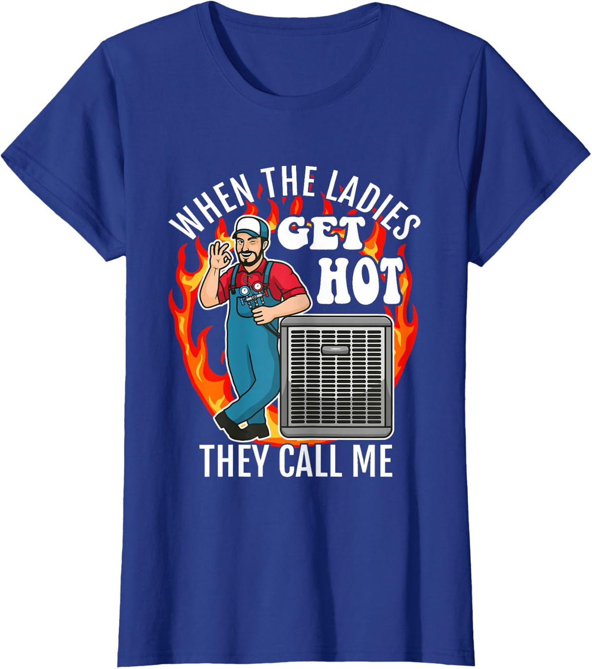 Funny HVAC Technician Air Conditioning Engineer Tech T-Shirt - Royal Blue