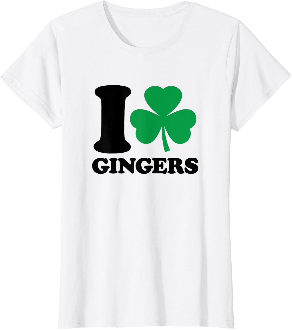 I Love Gingers - I Heart Gingers - St Patricks Day Clover T-Shirt - White