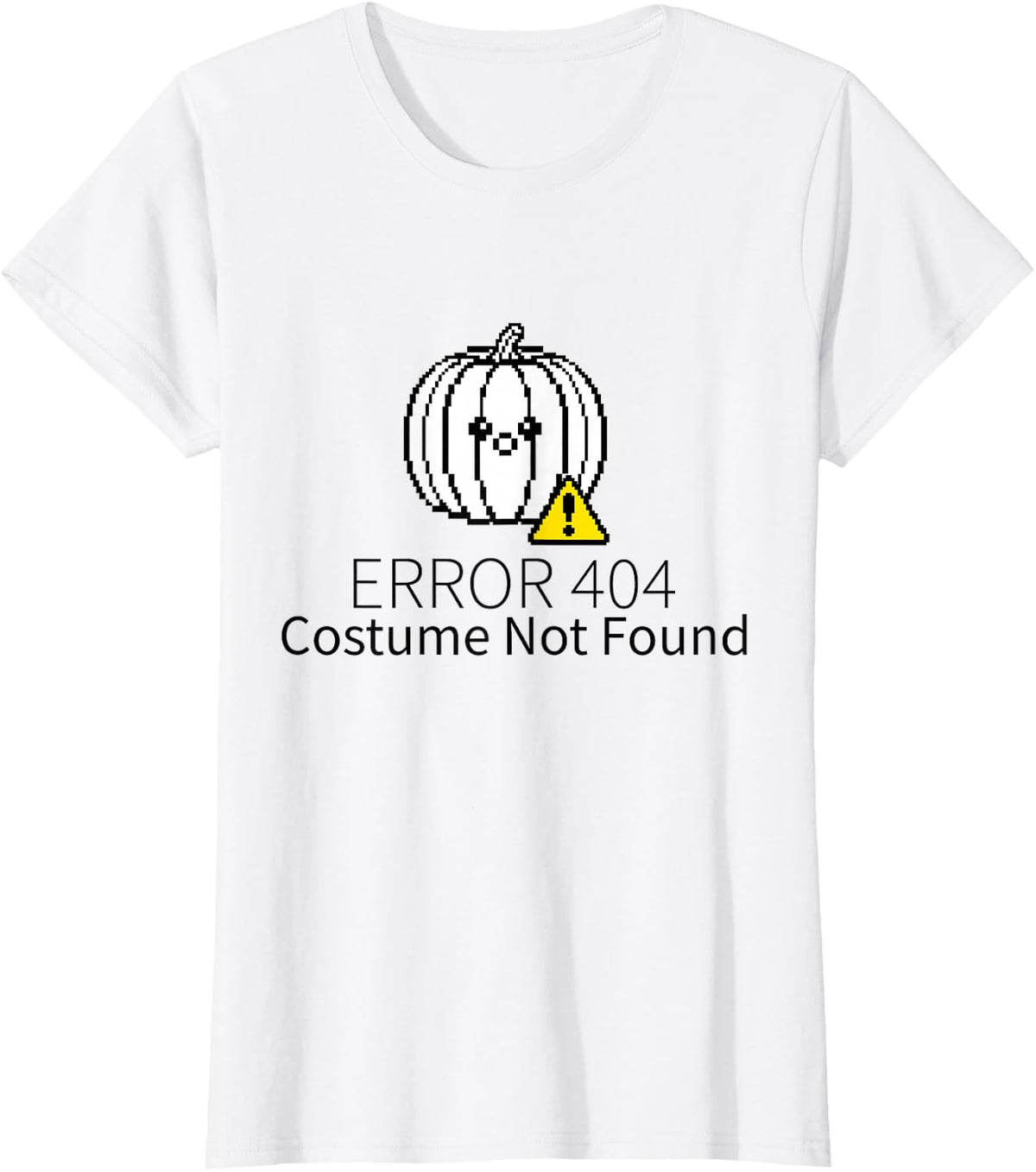 Funny Error 404 Costume Not Found Halloween Tech Pumpkin T-Shirt - White