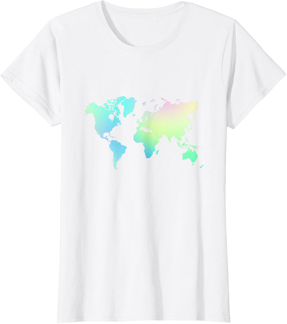 World Map | Earth Globe Geography Watercolor T-Shirt - White