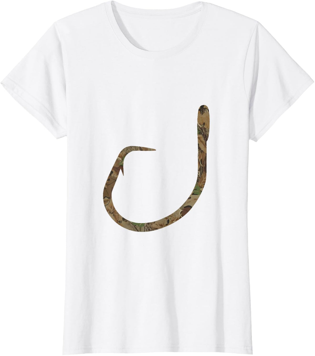 Camo Catfish Circle Hook Fishing Camouflage Fish Fishing T-Shirt - White
