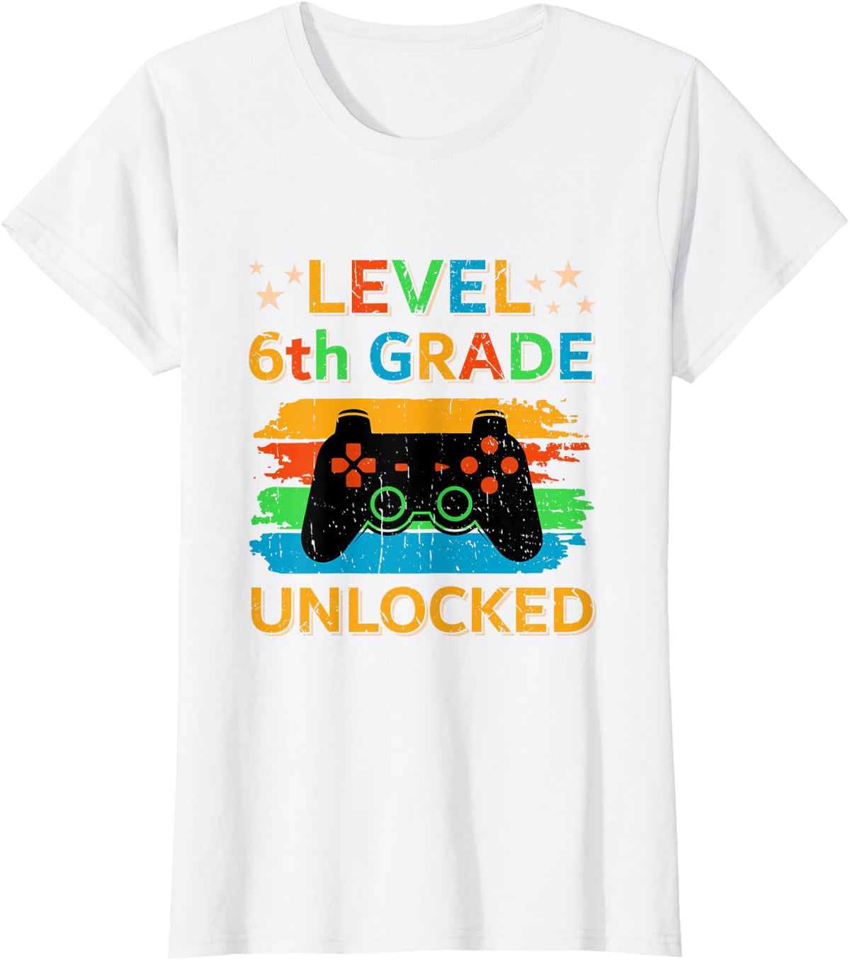 Level 6th Grade Unlocked Gaming Gamer First Day of School T-Shirt - White