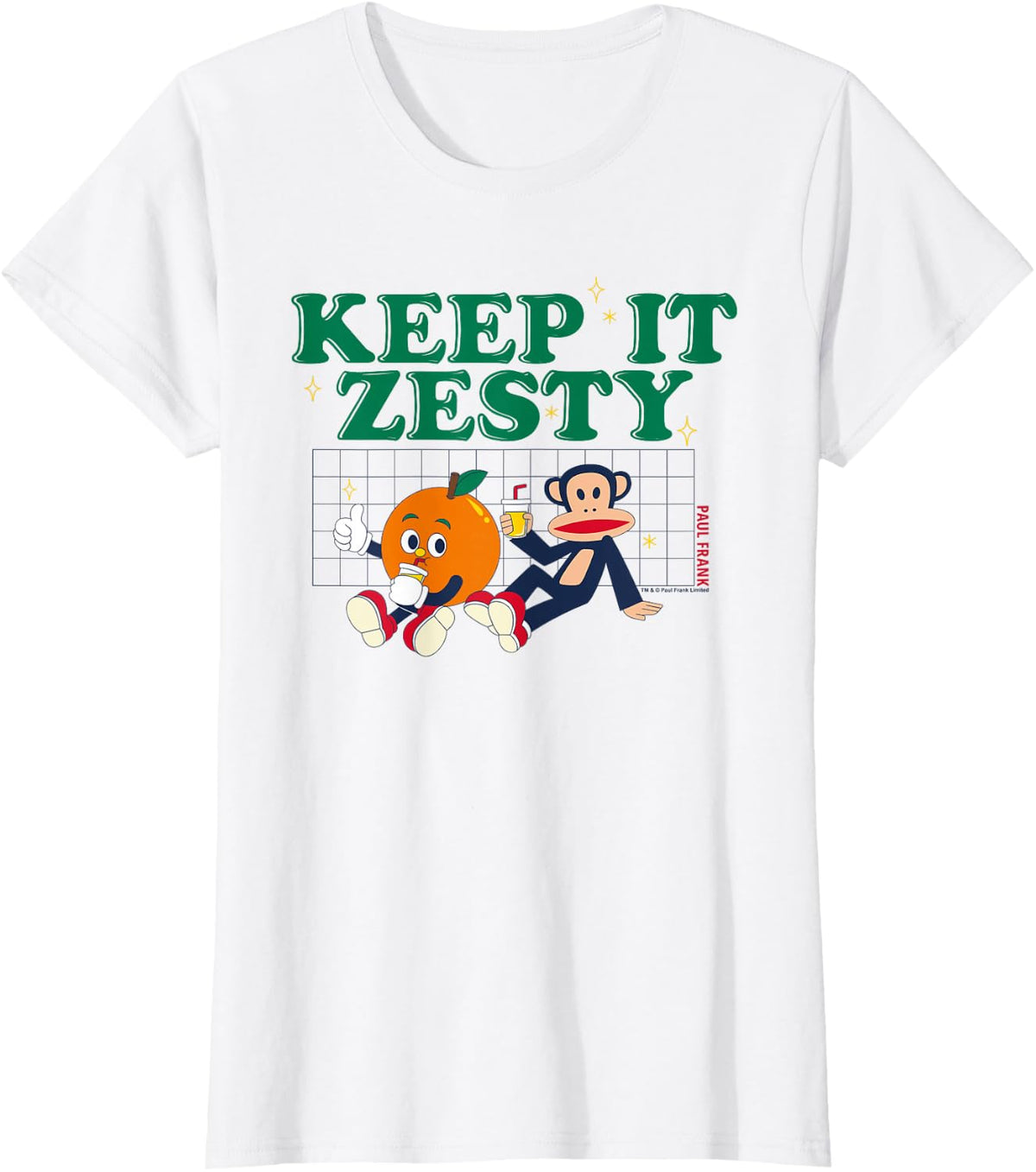 Paul Frank Keep It Zesty Orange Lemon Julius Monkey T-Shirt - White