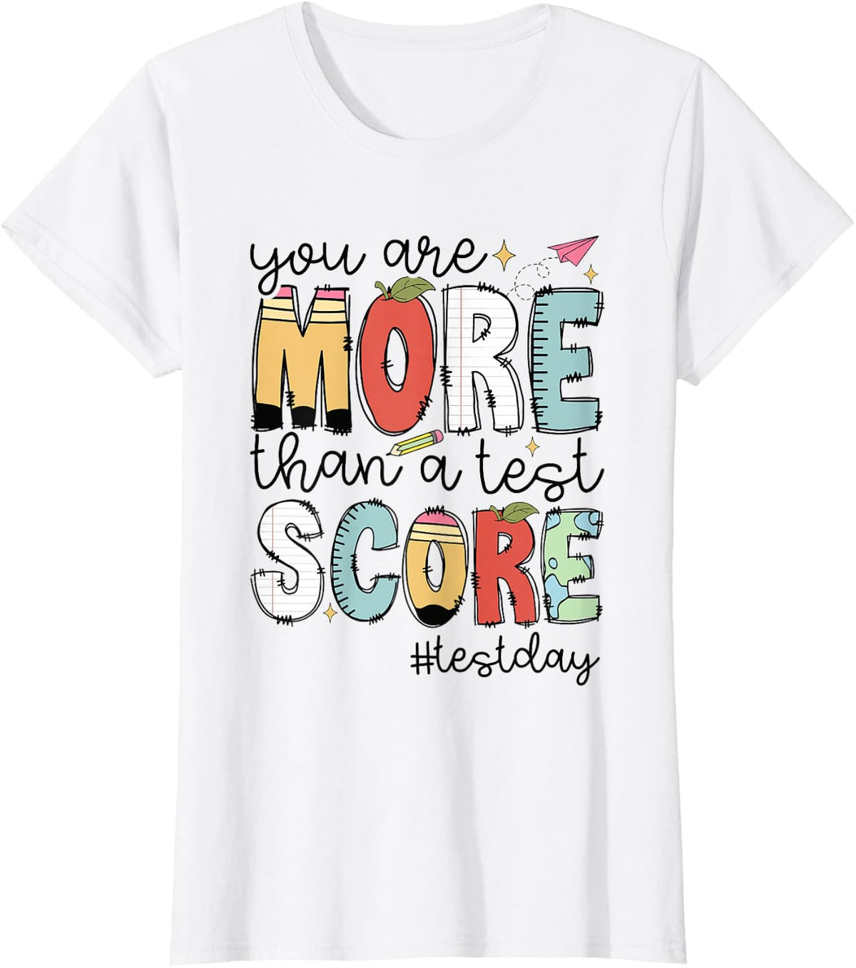 Groovy You Are More Than A Test Score Teacher Testing Day Tee T-Shirt - White
