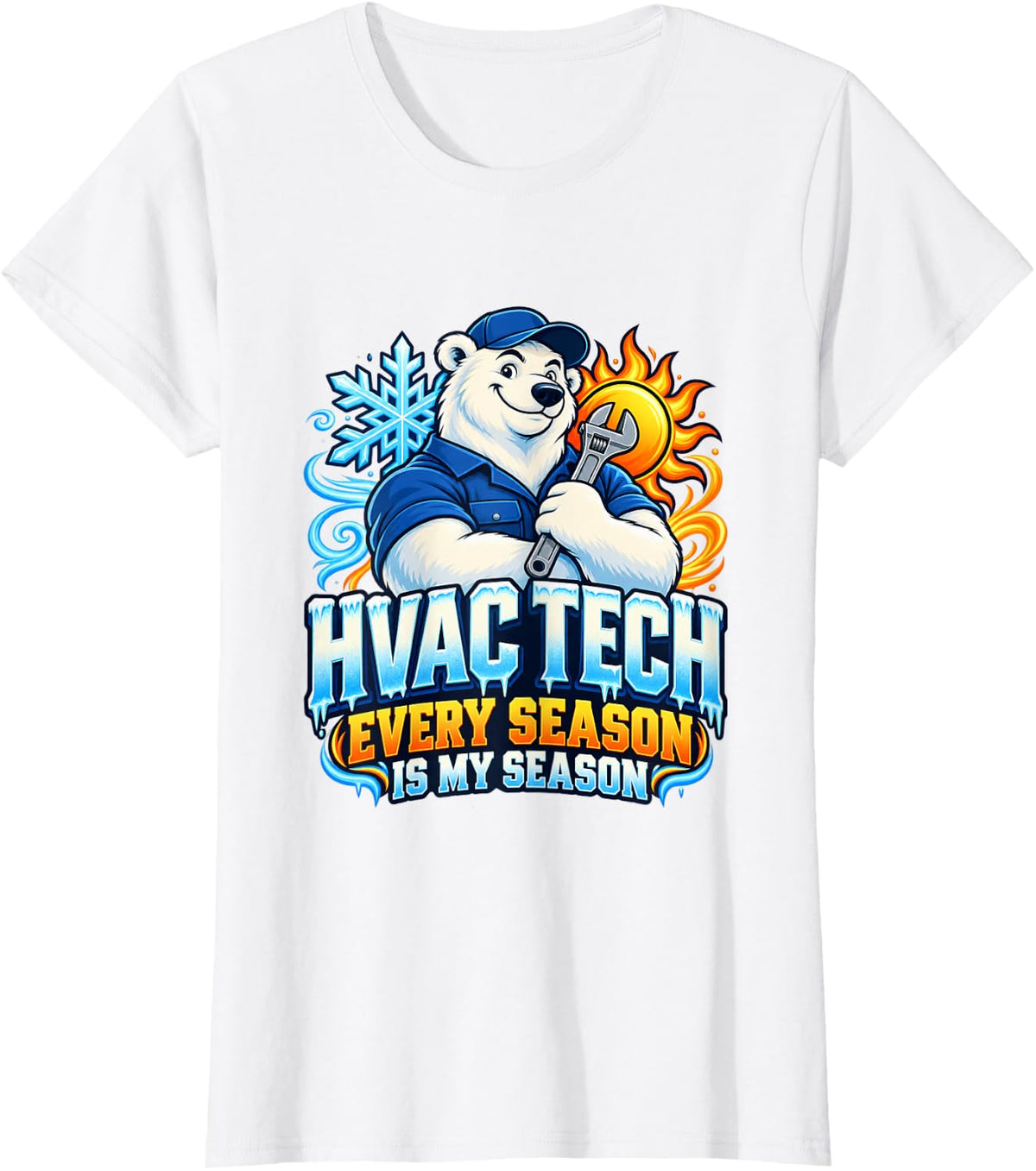 HVAC Technician Gift Heating Cooling Humor Birthday Xmas T-Shirt - White