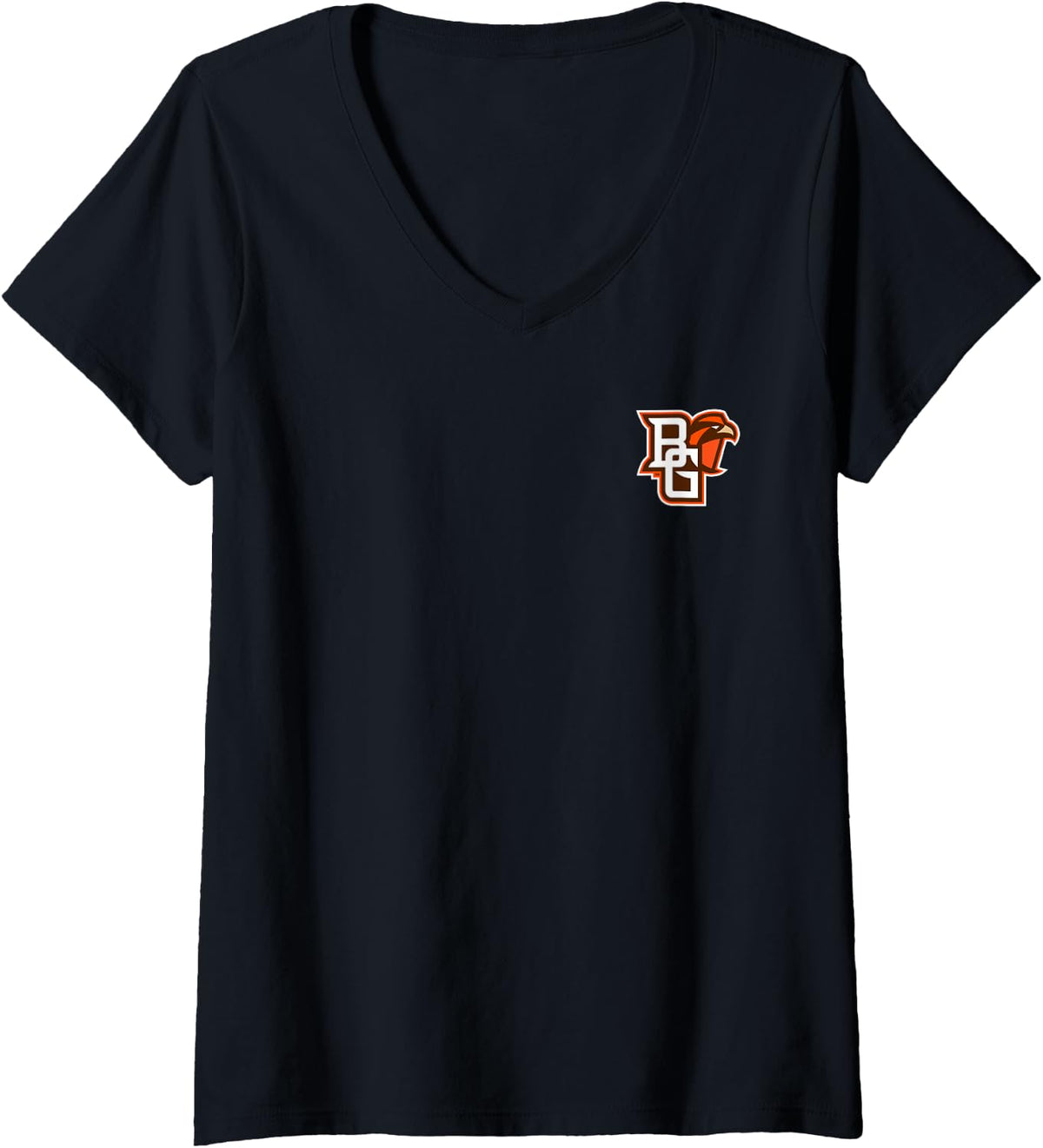 Womens Bowling Green Falcons Left Chest Icon V-Neck T-Shirt - Black