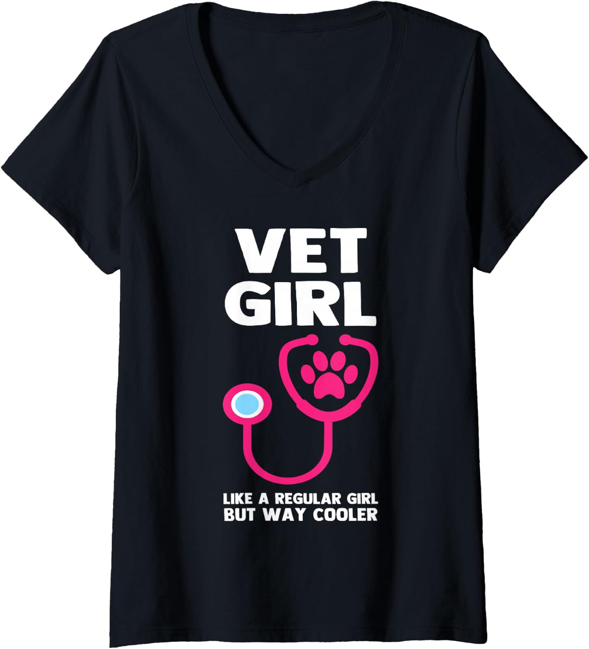 Women's Veterinary Technician Future Veterinarian Female Vet Tech V-Neck T-Shirt - Black