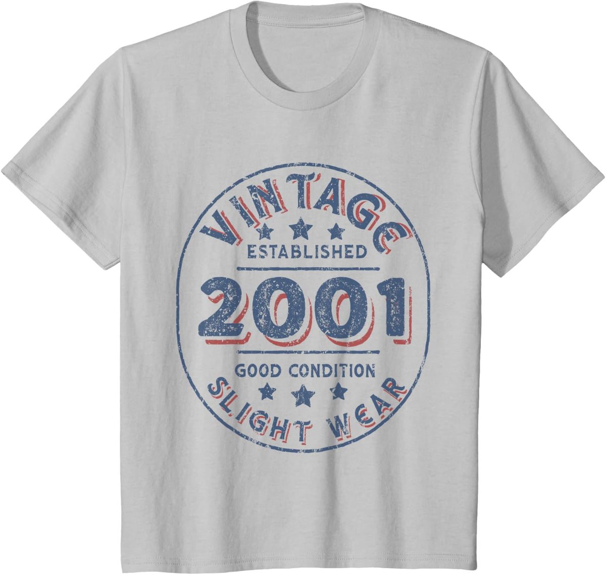 Vintage established 2001 21st Birthday Party Retro Men T-Shirt - Silver Grey