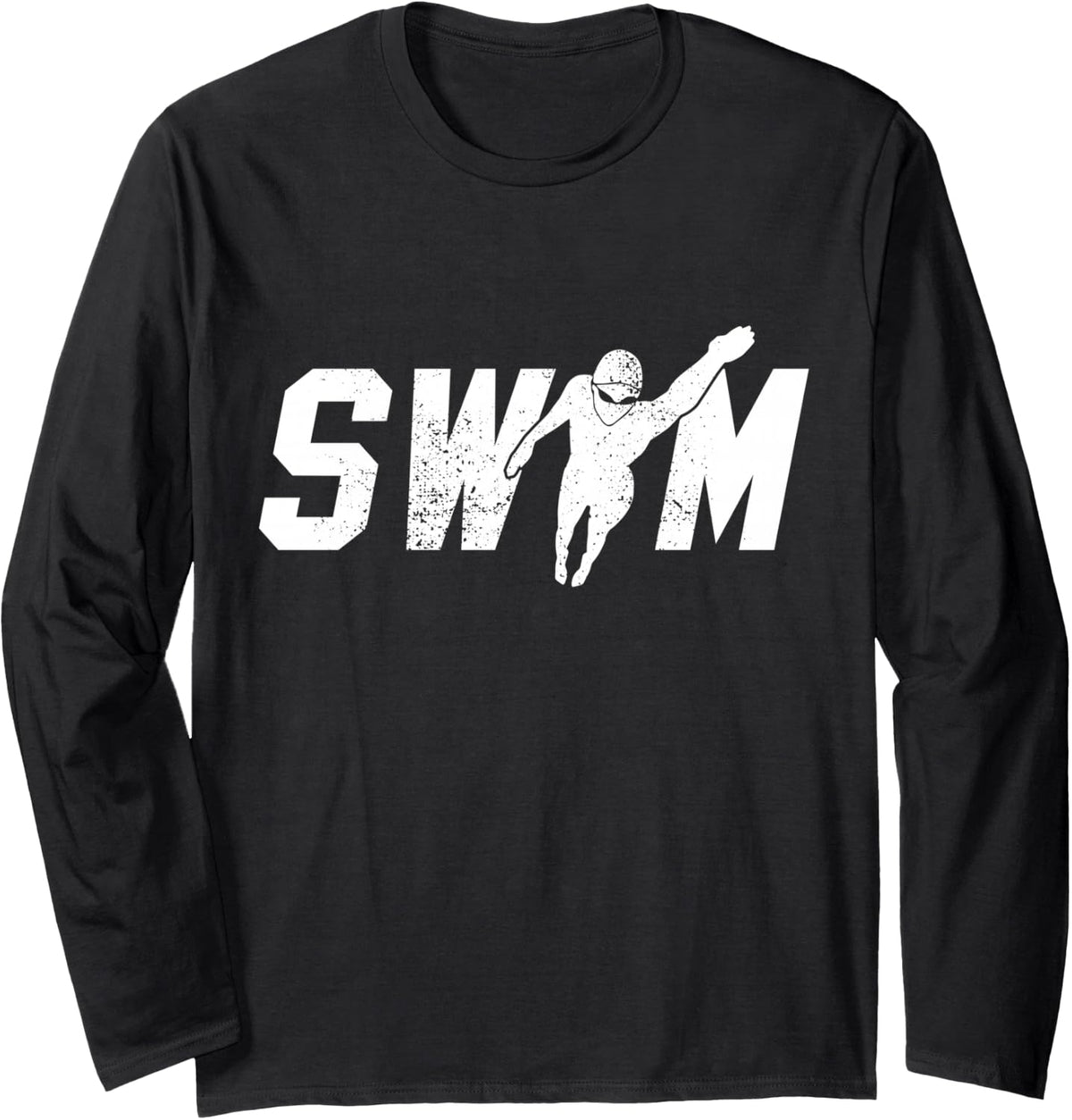 Swimmer Gift - Swim Swimming Sports Long Sleeve T-Shirt - Adult Unisex Black