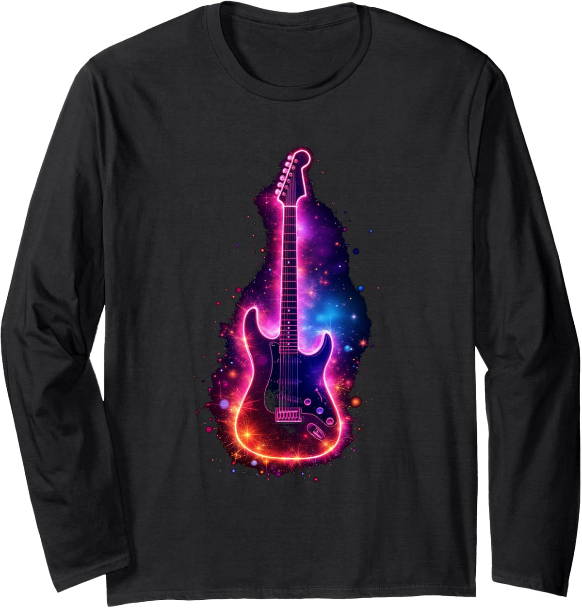 Guitar, design, Long Sleeve T-Shirt - Adult Unisex Black