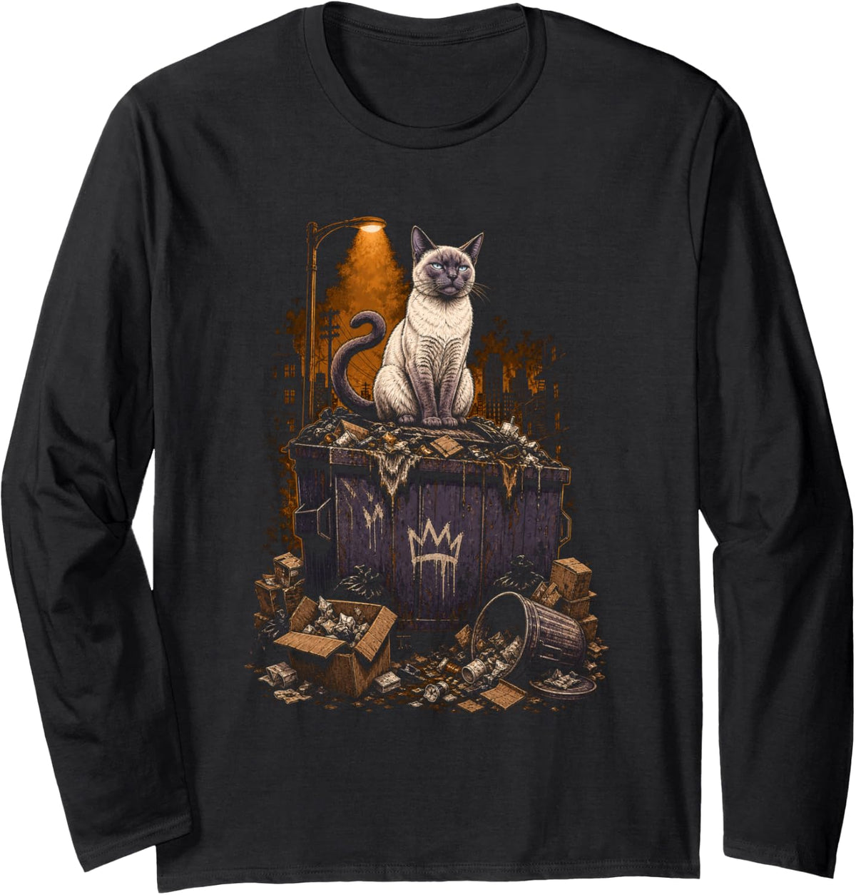 Siamese Cat Funny Siamese Cat Owner Long Sleeve T-Shirt - Adult Unisex Black