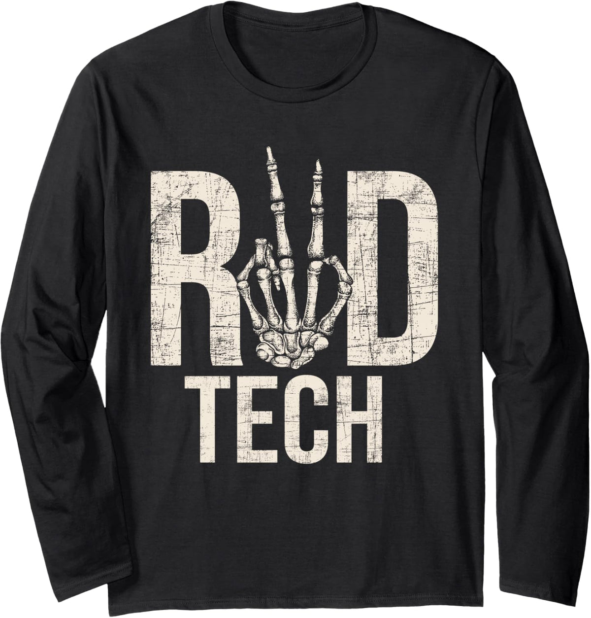 Rad Tech - Radiographer Radiology Student Xray Technician Long Sleeve T-Shirt - Adult Unisex Black