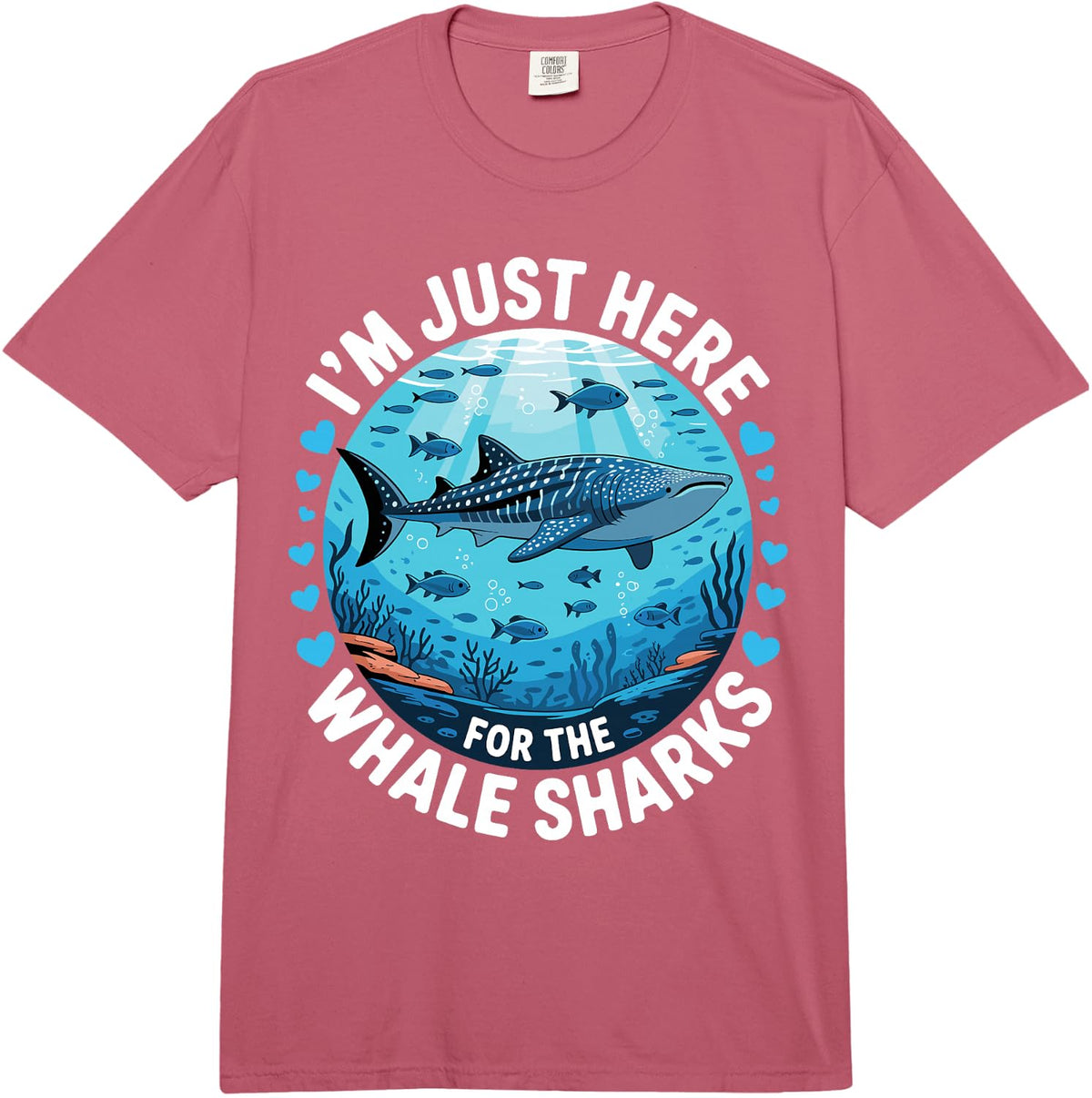 Whale Shark Art for Men Women Ocean Wildlife Whale Shark Comfort Colors Adult Heavyweight T-Shirt - Adult Unisex Raspberry