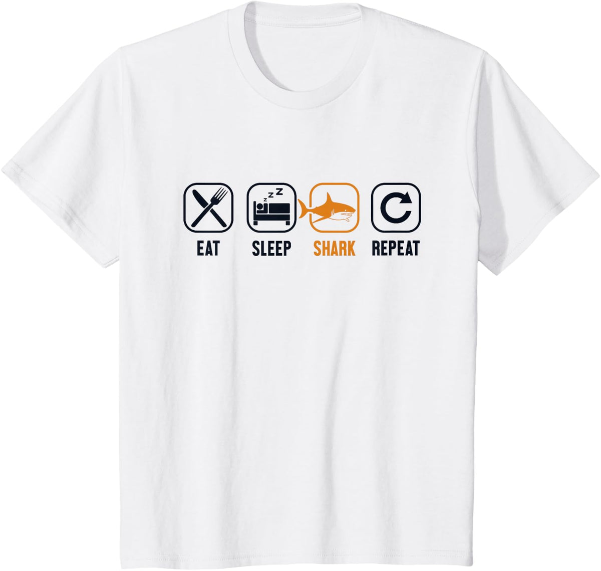 Eat Sleep Shark Repeat Hammerhead White Whale Lover Shark T-Shirt - White