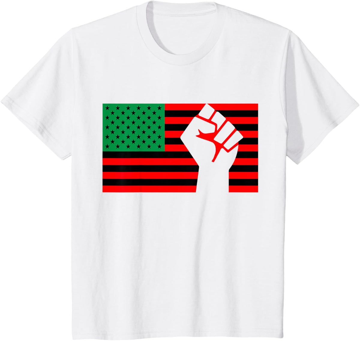 Black Lives Matter Pan African American UNIA Flag Juneteenth T-Shirt - White