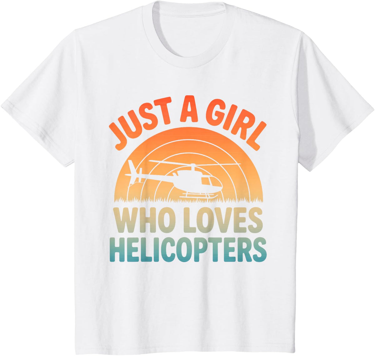 Helicopter Art for Women Girls Kid Aviation Helicopter Pilot T-Shirt - White
