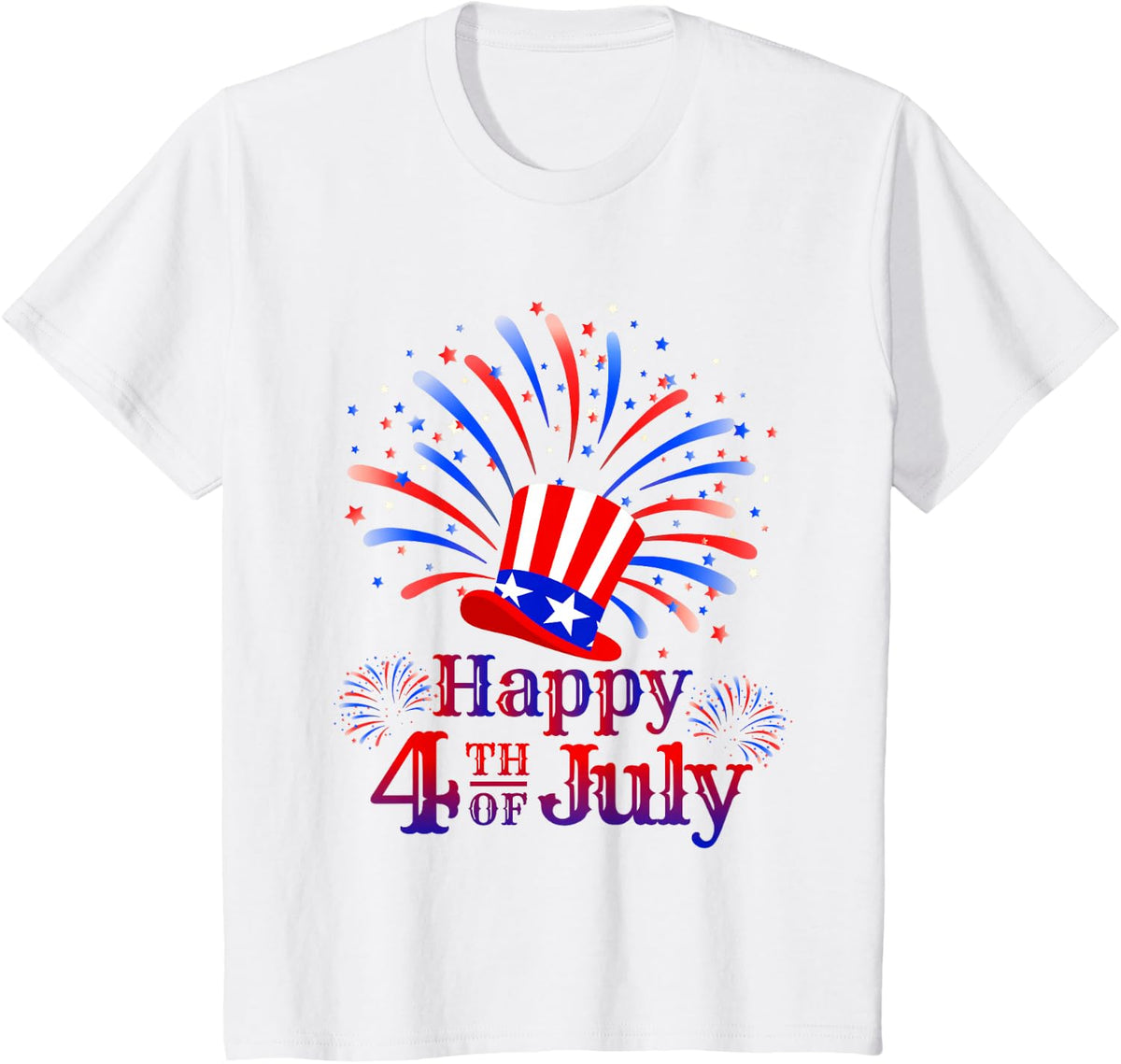 Happy 4th of July America T-Shirt Celebrating Freedom T-Shirt - White