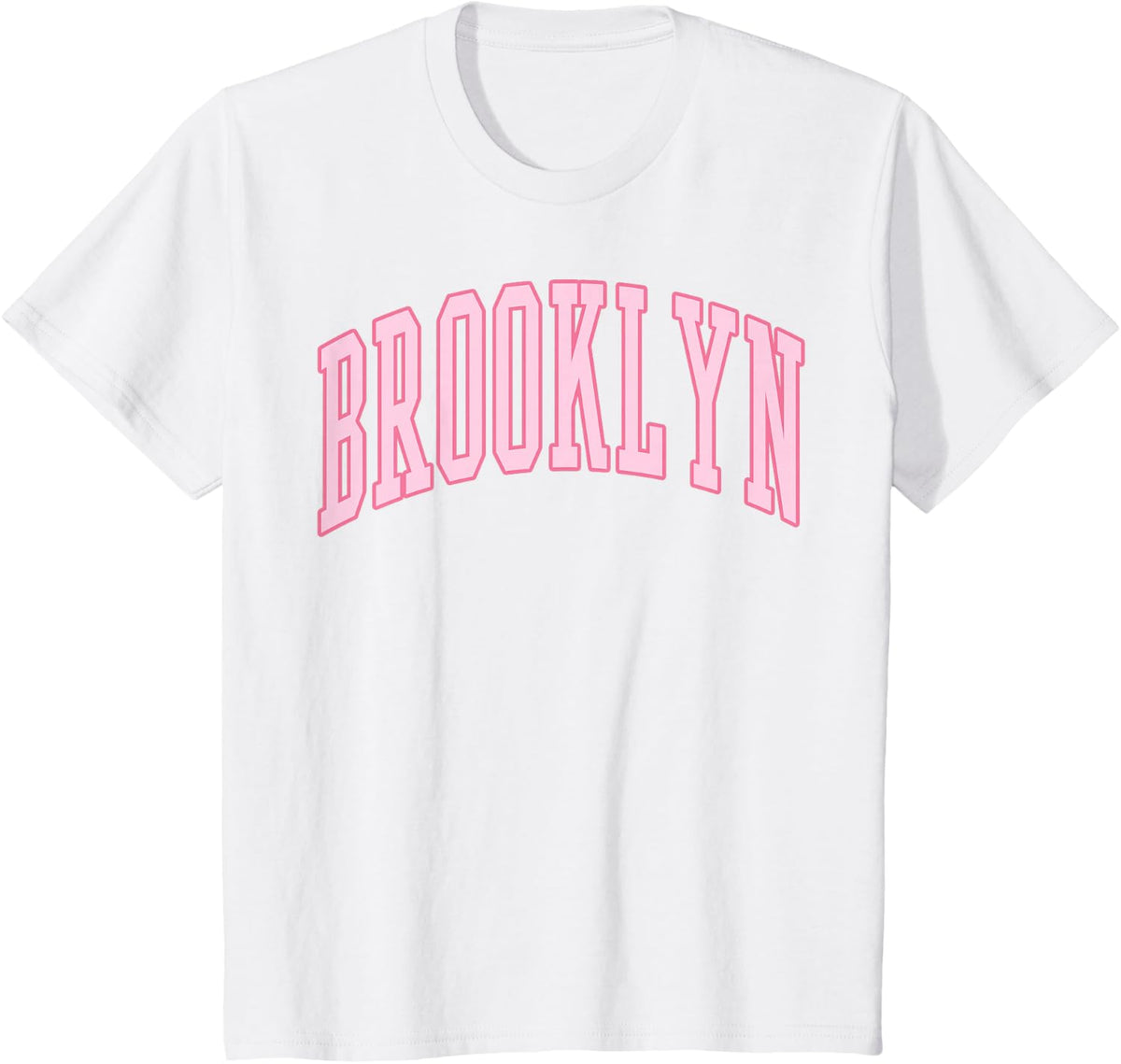 Brooklyn Vintage Preppy Varsity Pink Sports T-Shirt - White