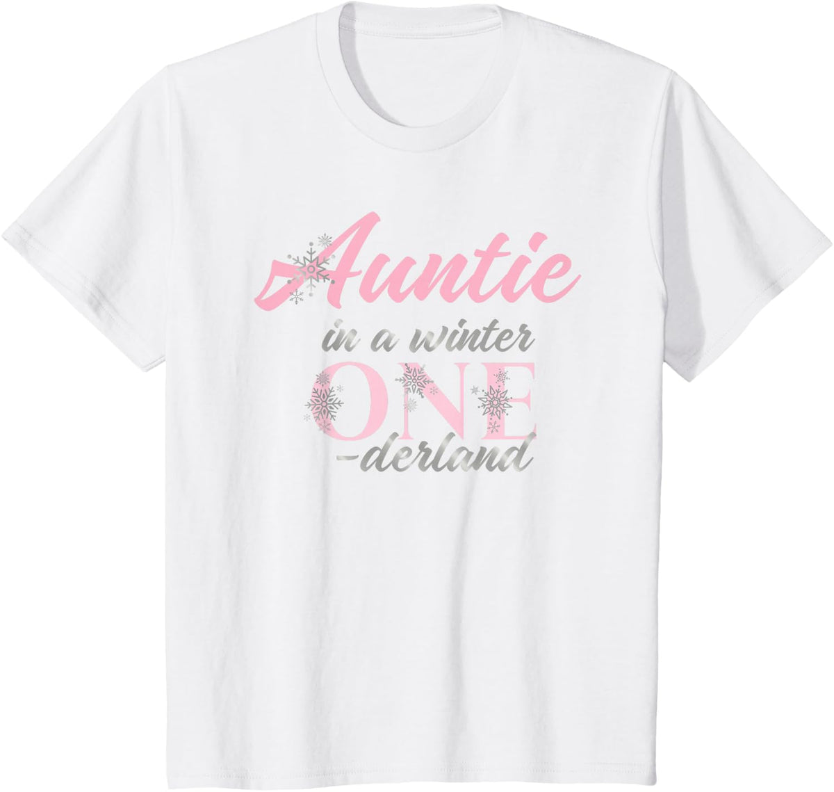Auntie Of The Birthday for Girl Winter Onederland 1st T-Shirt - White