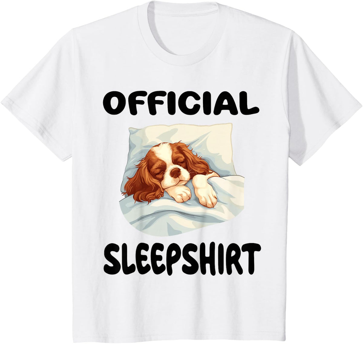 Cavalier King Charles Spaniel Dog Official Sleepshirt Pajama Tee T-Shirt - White