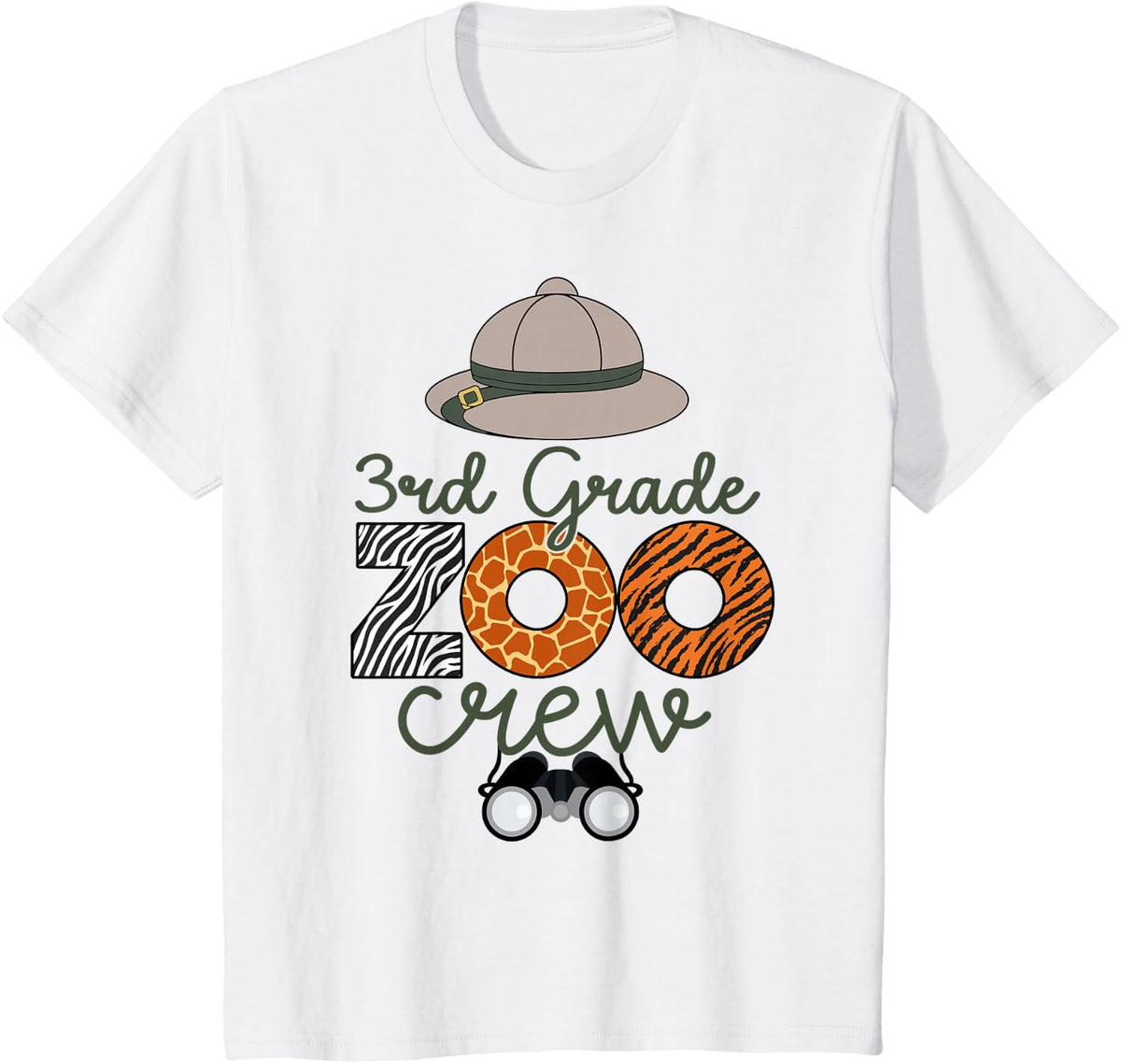 3rd Grade Zoo Crew Matching Teacher Students School Tee T-Shirt Gift for Third Grade Team - White