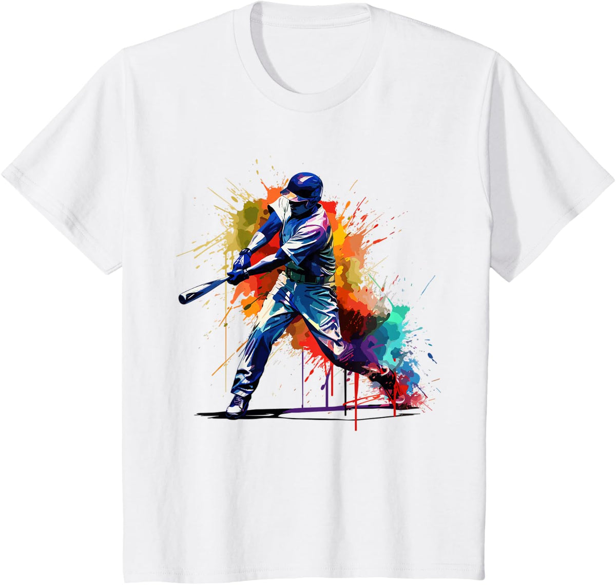 Baseball player Paint splash T-Shirt - White