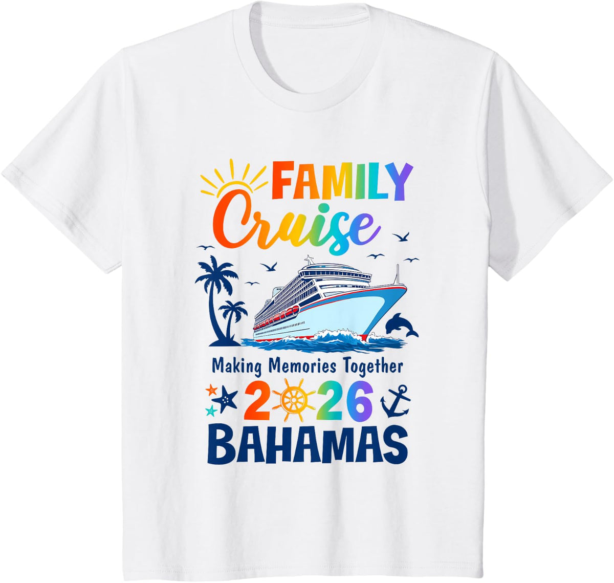 Bahamas Vacation Family Cruise 2026 Matching Group Tees T-Shirts for Women Men Kids - White