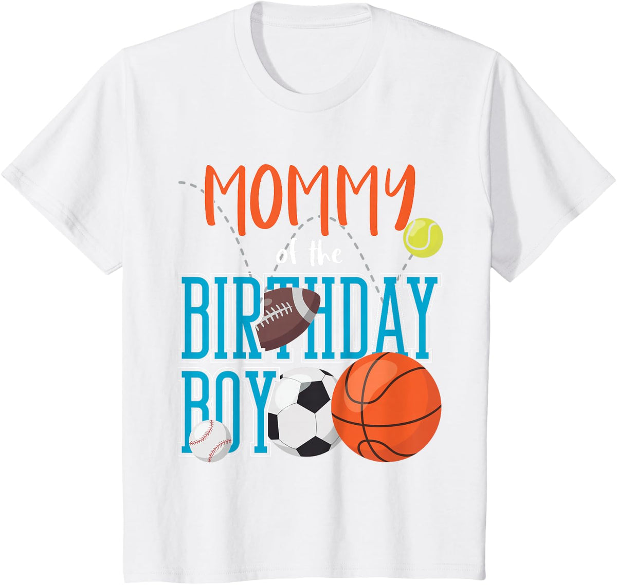 Mommy Of The Birthday Boy Sports Matching Family T-Shirt - White