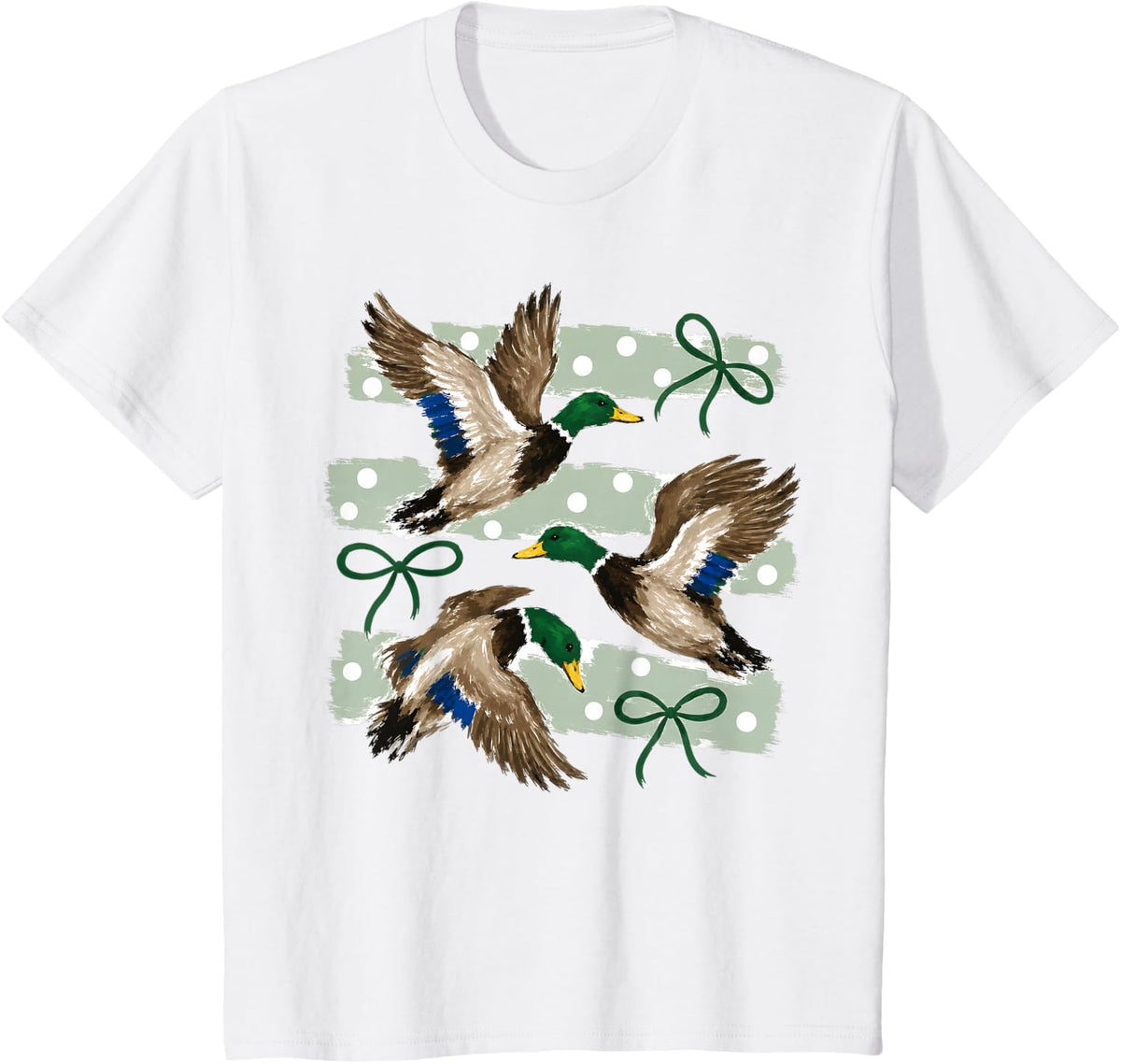 Camo Mom Mallard Duck Camouflage Hunting Camo Bow Girls T-Shirt - White