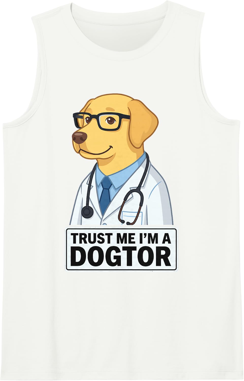 Trust Me I'm A Dogtor Funny Veterinarian Vet Doctor Tee Sleeveless Tank Top - White