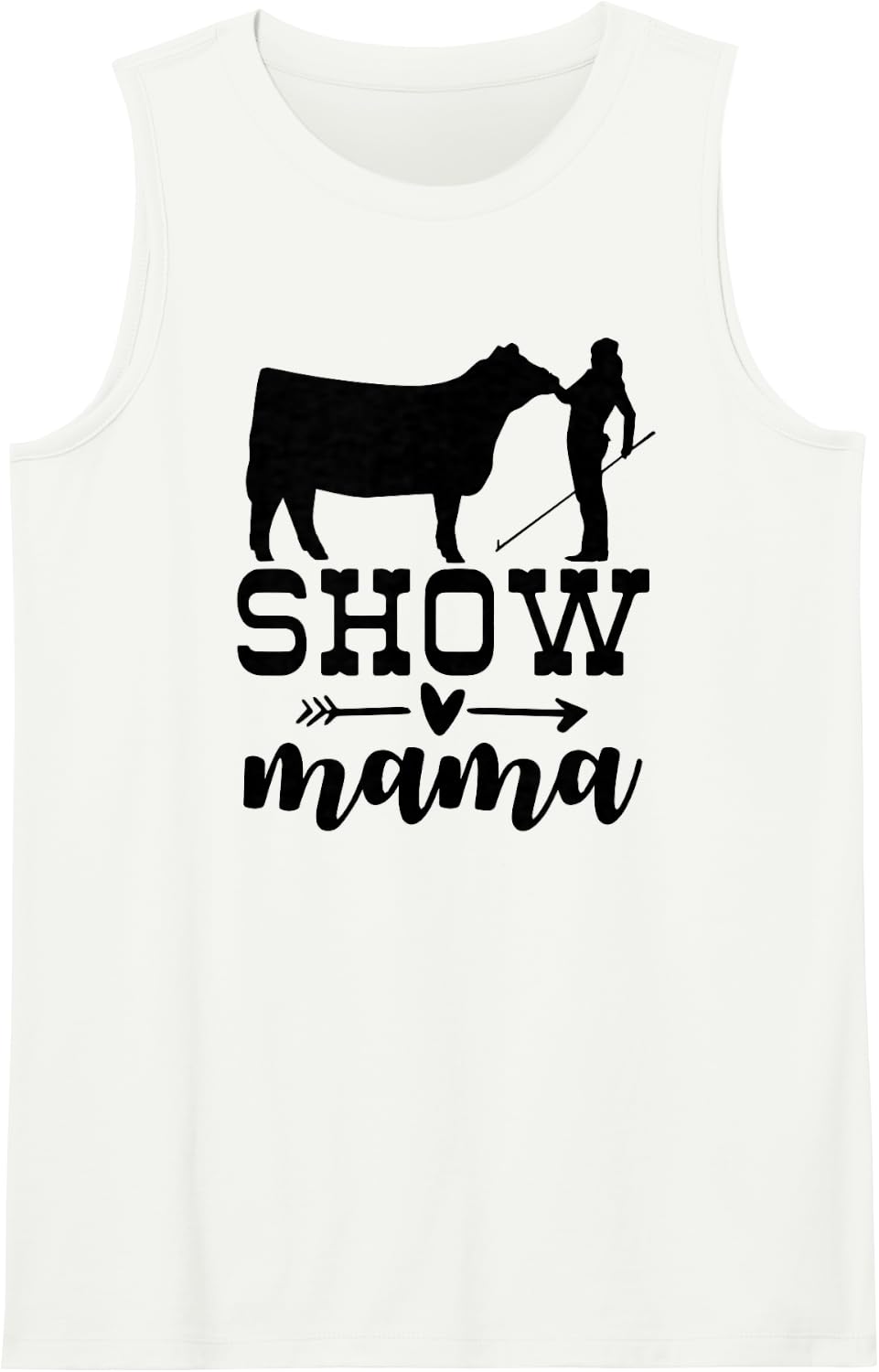 Show Cattle mom, Show Beef mom Show Cow Mama Sleeveless Tank Top - White