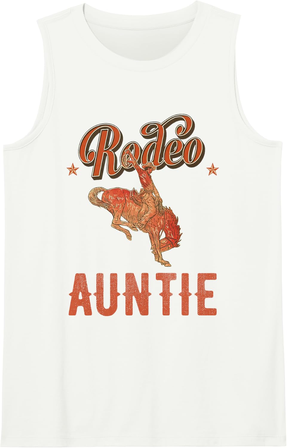 Rodeo Auntie Western Cowboy Birthday Family Matching Sleeveless Tank Top - White