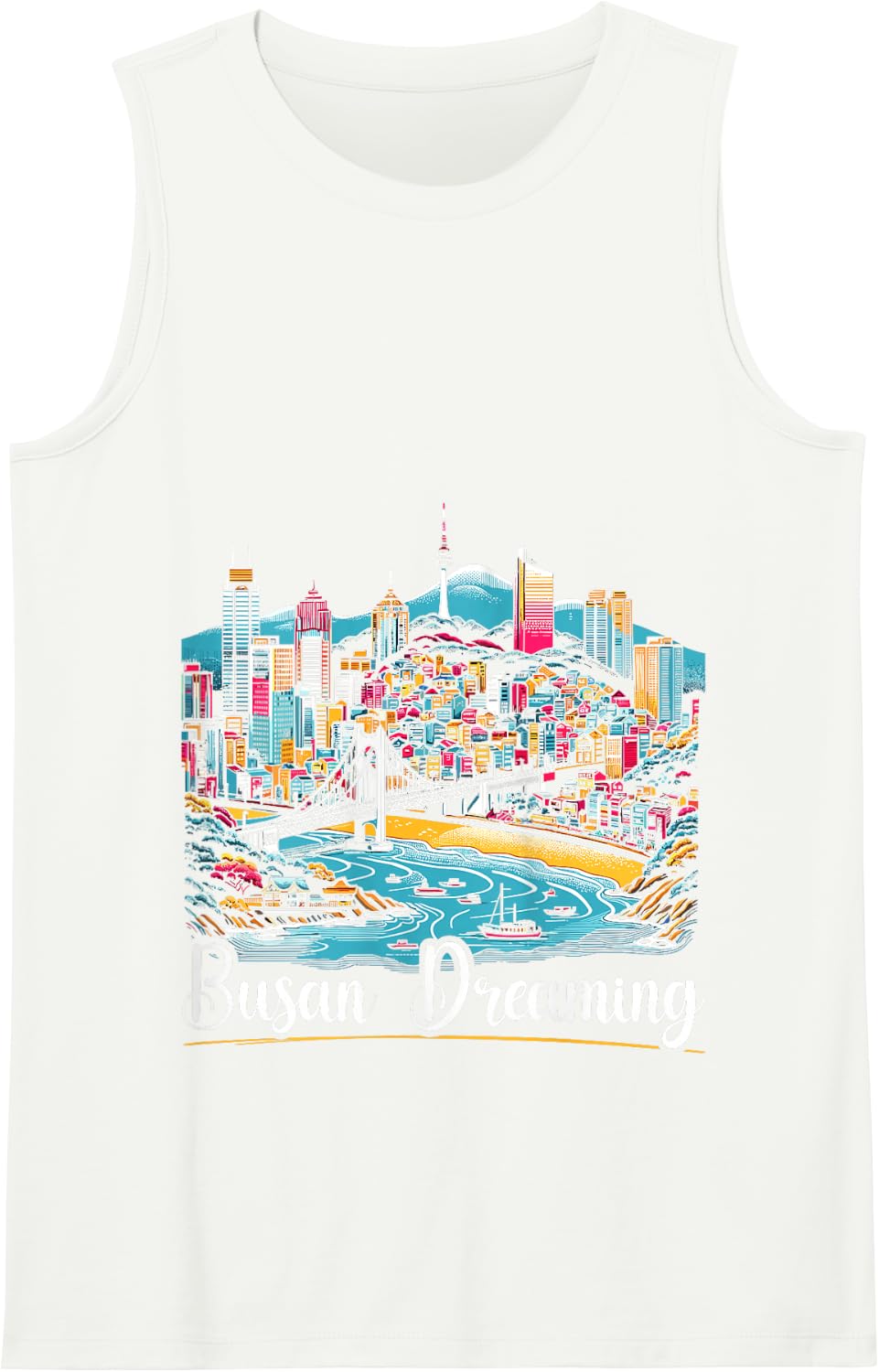 Busan South Korea Country Travel Vacation Korean Tank Top - White