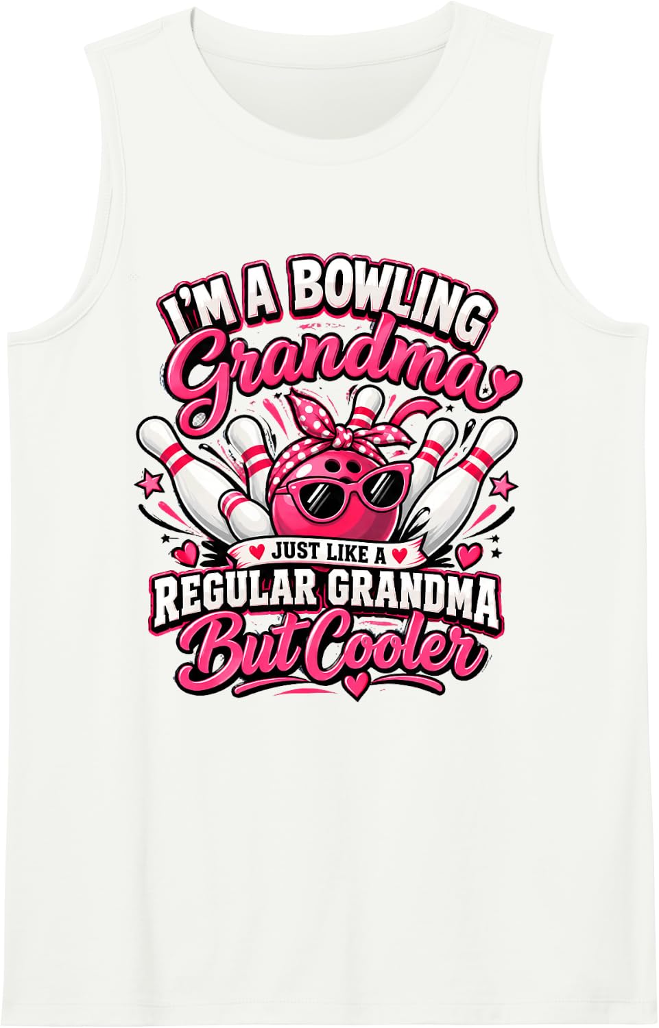 I'm A Bowling Grandma Funny Bowling Family for Women Sleeveless Tank Top - White