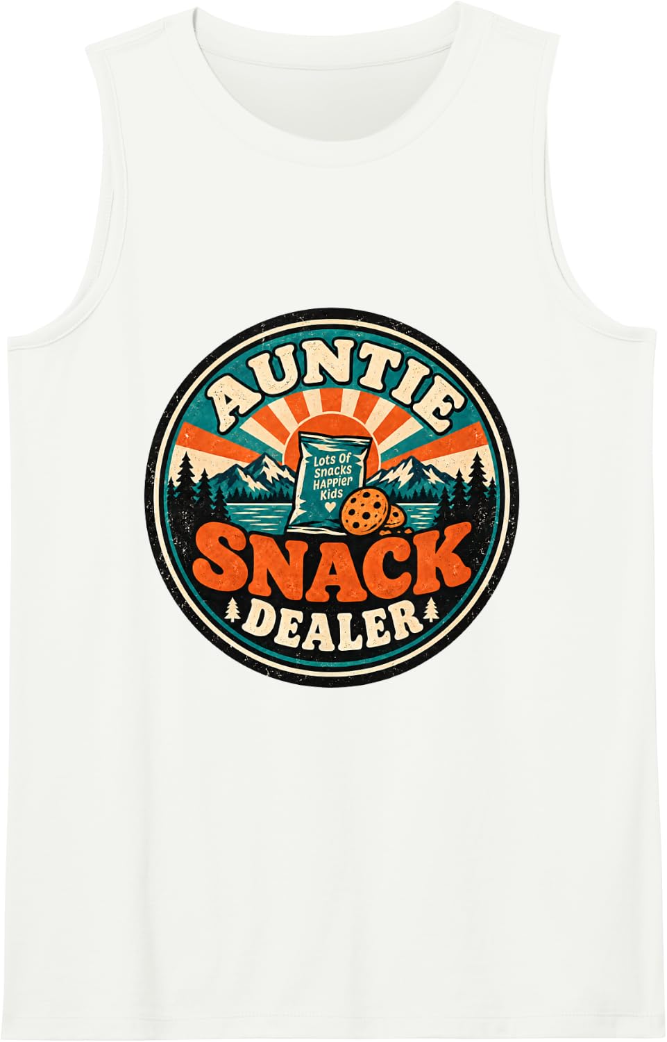 Women's Aunt Snack Dealer Auntie Family Life Sleeveless Tank Top - White