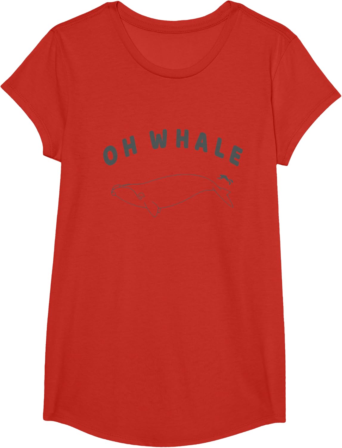Oh Whale Funny Ocean Beach T Shirt T-Shirt - Girls Red