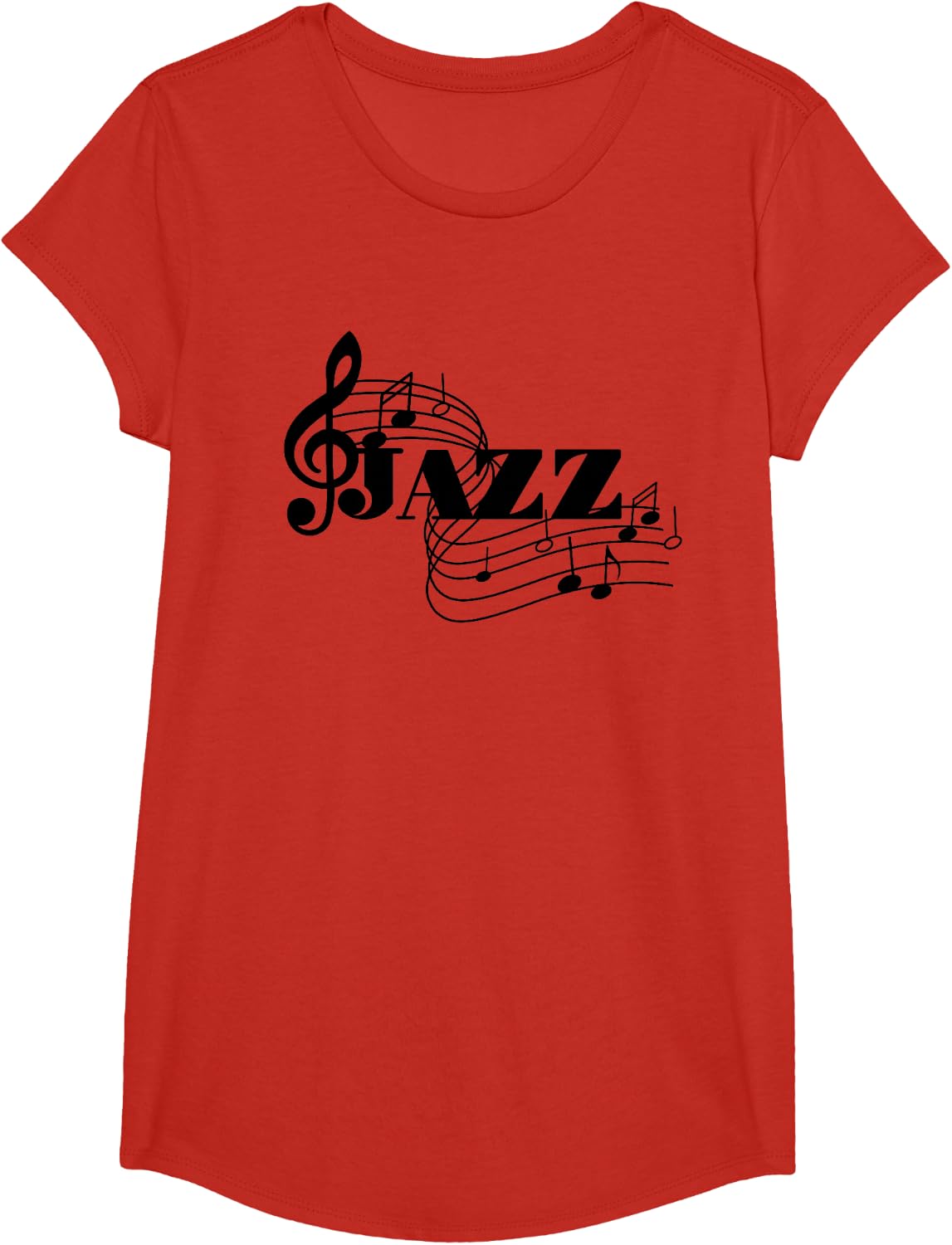 Jazz Musician Jazz Music Sheet Music T-Shirt - Girls Red
