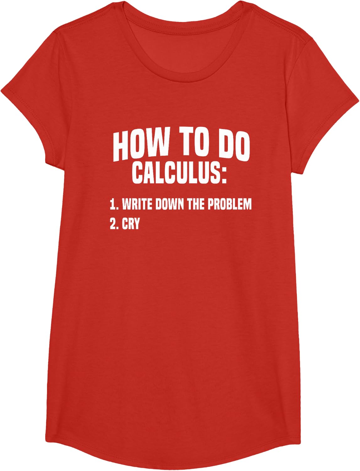 Funny Math How To Do Calculus Funny Algebra T-Shirt - Girls Red