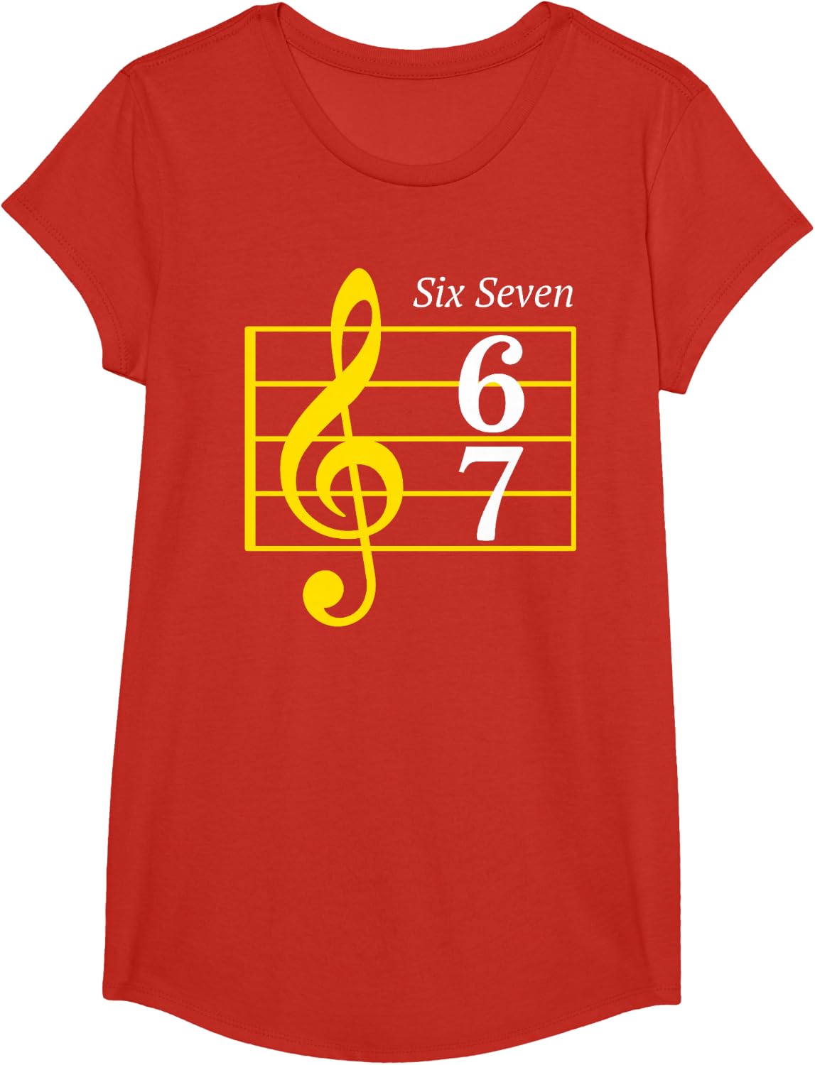 67 Music Meme Slang Musician Six Seven Funny Music Teacher T-Shirt - Girls Red
