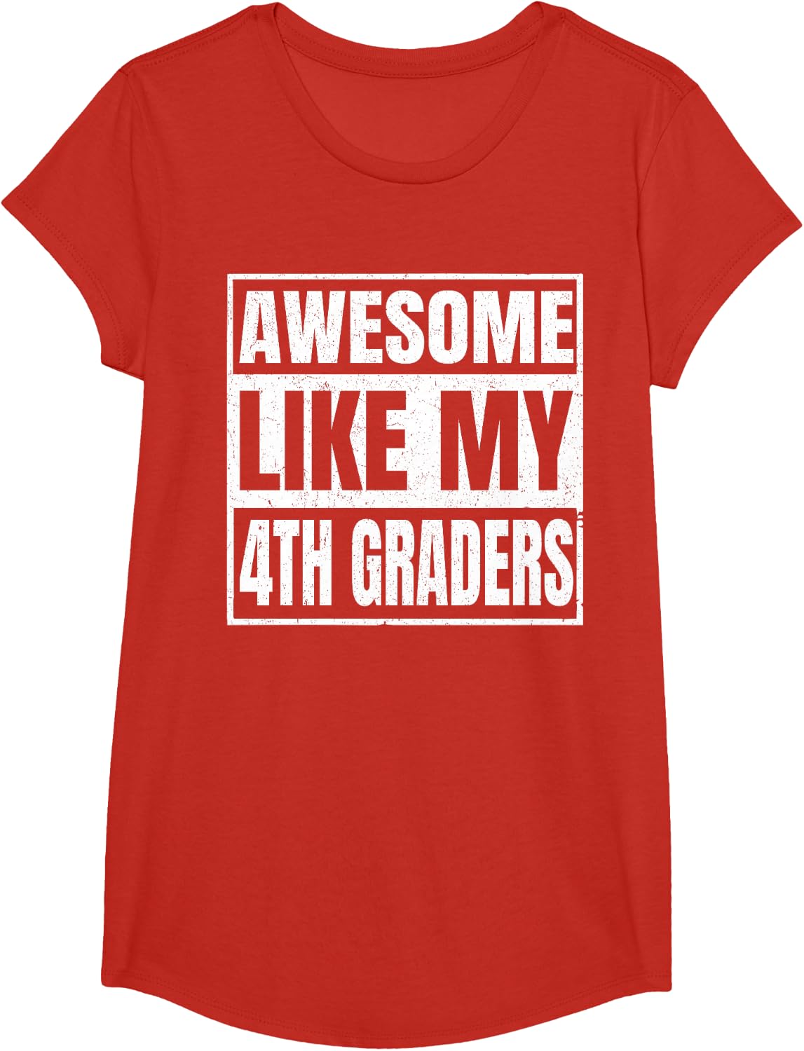 Awesome Like My Fourth Grade Teacher 4th Grader T-Shirt - Girls Red