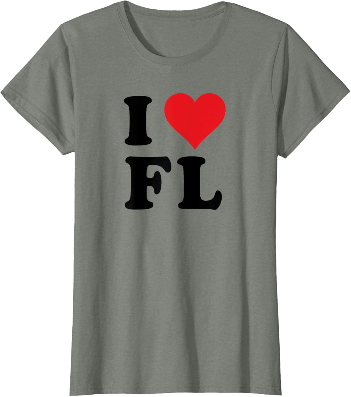 I Heart FL Initials I Love F.L. First And Last Name F L T-Shirt - Olive Heather