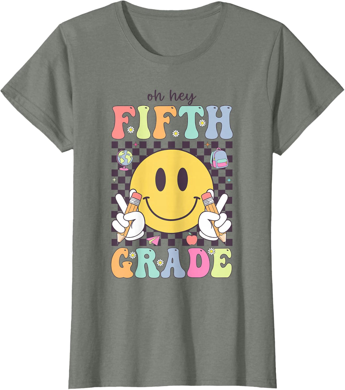Oh Hey Fifth Grade Teacher Kid Team 5th Grade Back to School T-Shirt - Olive Heather