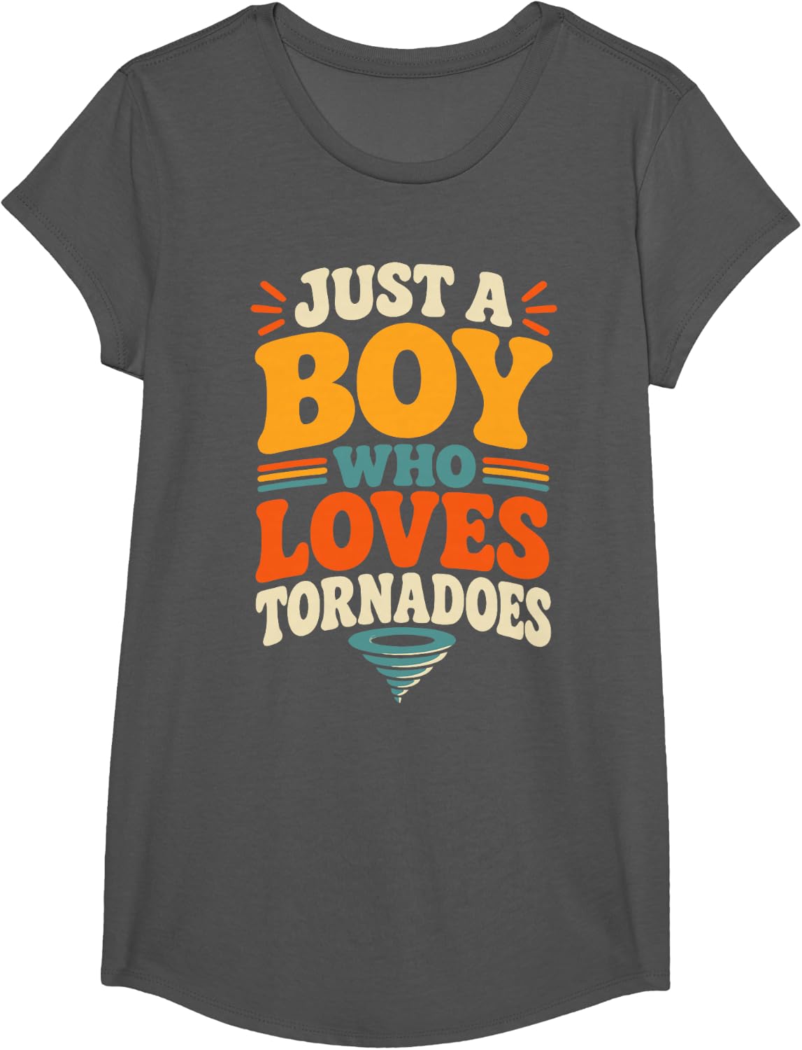 Tornado Lover Storm Chasing Meteorology T-Shirt - Girls Asphalt Grey