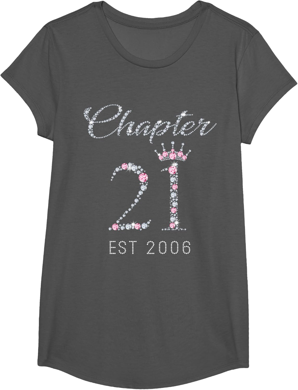 Chapter 21 EST 2006 21st Birthday Tee Gift for Womens T-Shirt - Girls Asphalt Grey
