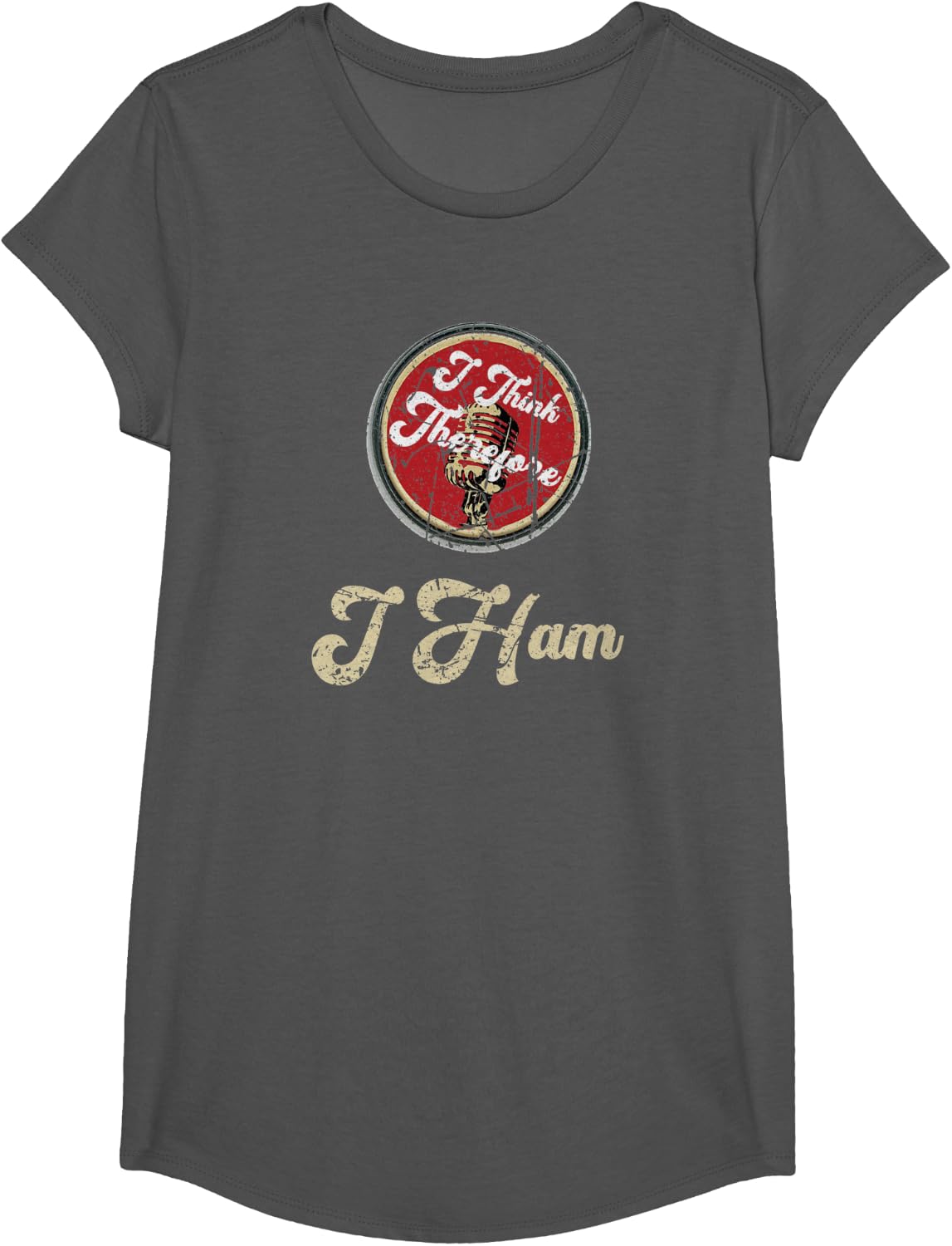 Ham Radio Style T-Shirt - Girls Asphalt Grey