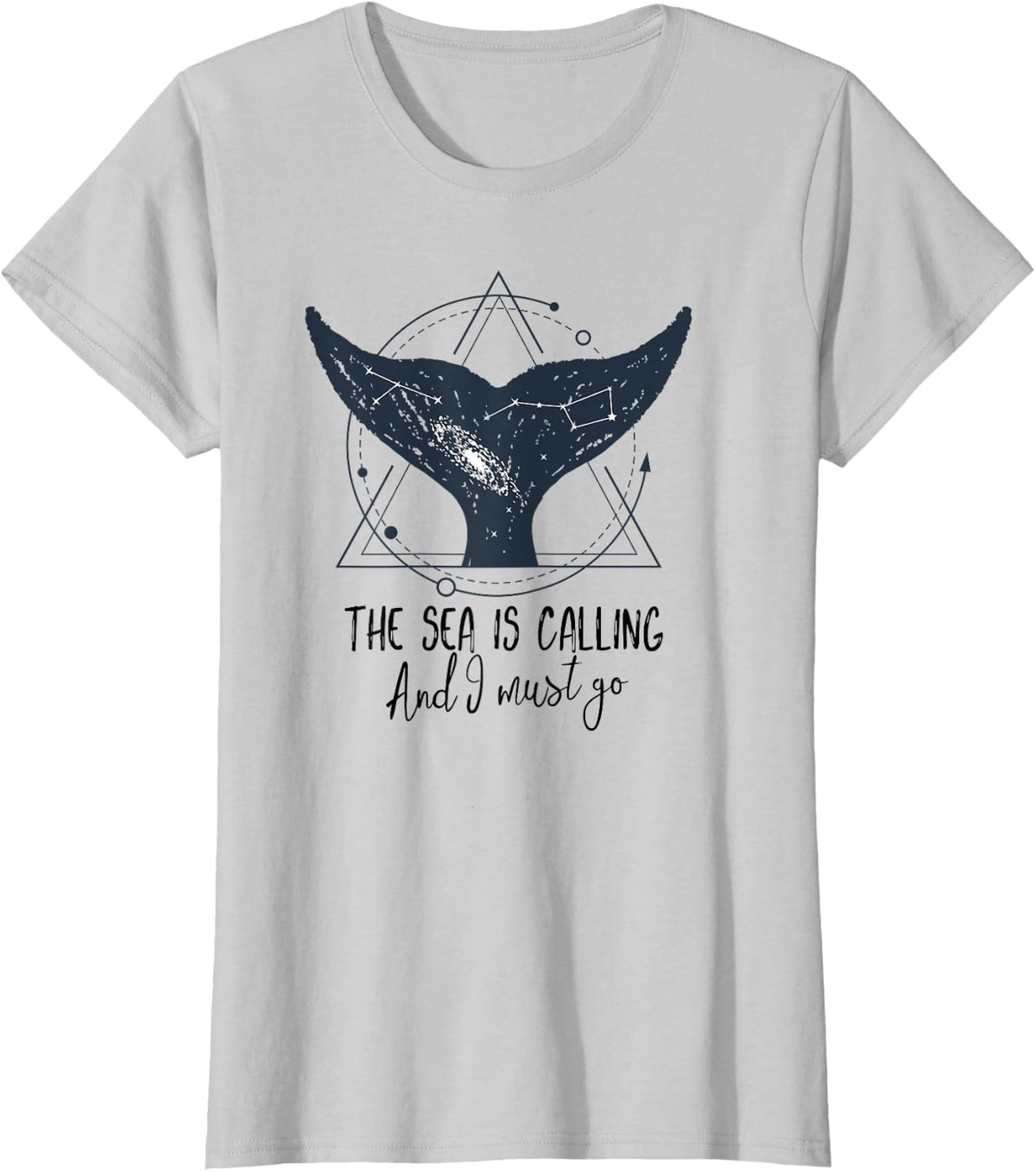 The Sea Is Calling I Must Go Whale Tshirt Orca Shirt Saying - Silver Grey