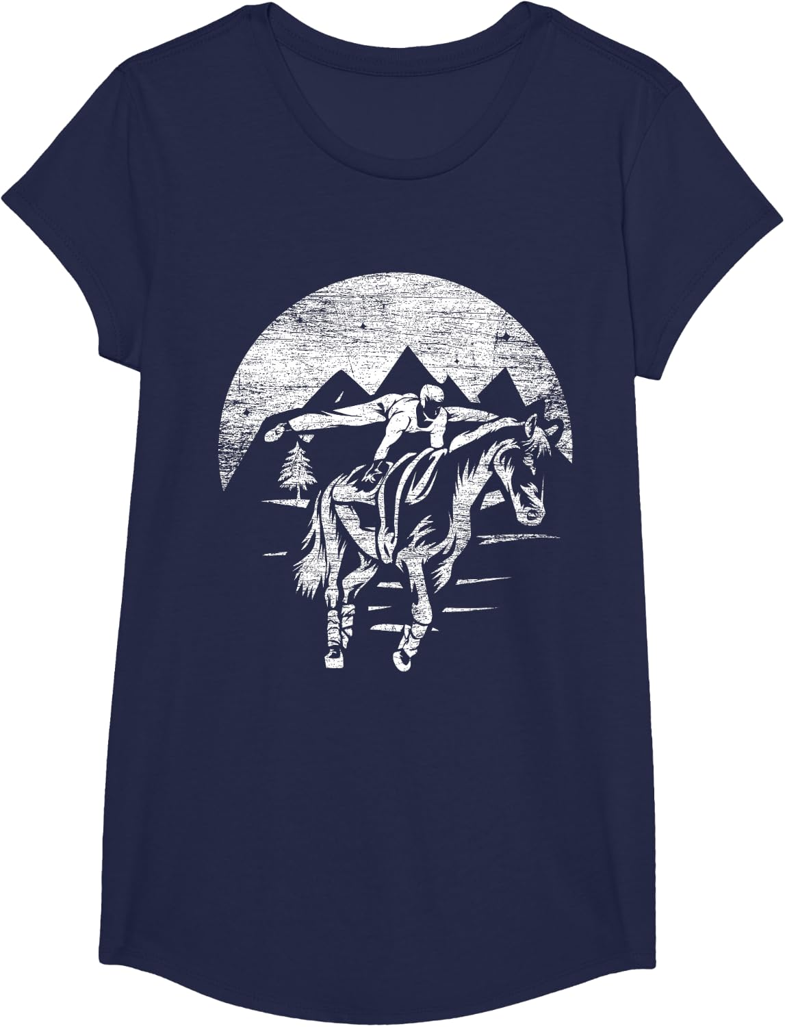 Vaulting Athlete Competition - Equestrian Horse Acrobatics T-Shirt - Girls Navy Blue