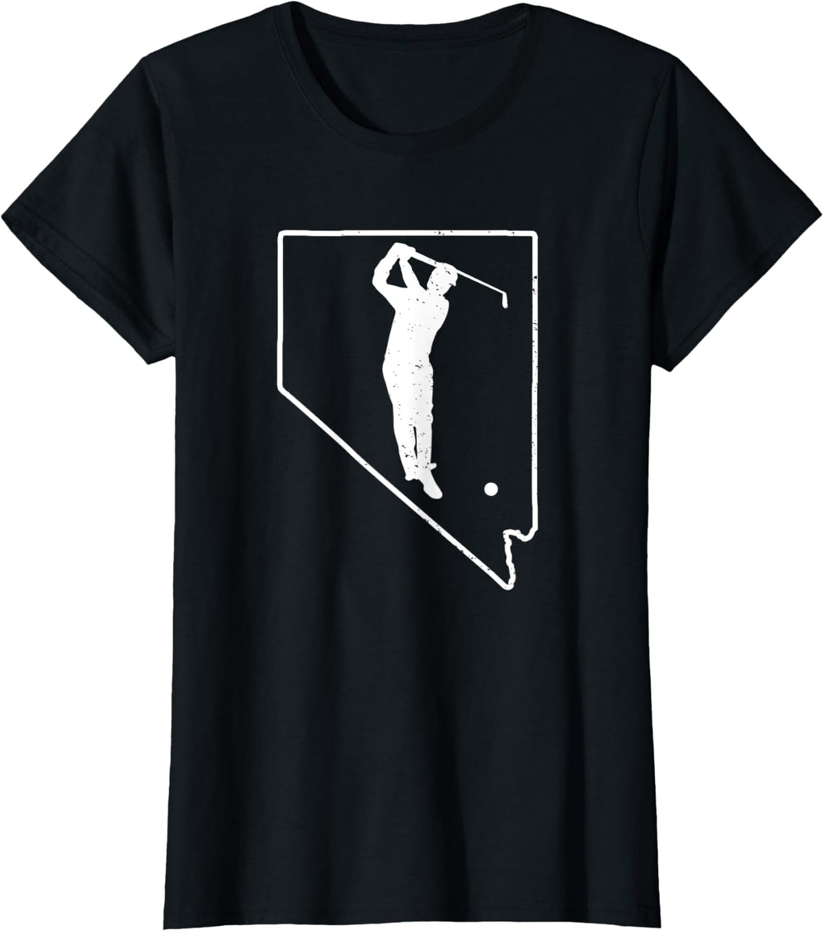 Nevada Golfer Nevada Map Golf Player Golf Lover Golfing T-Shirt - Black