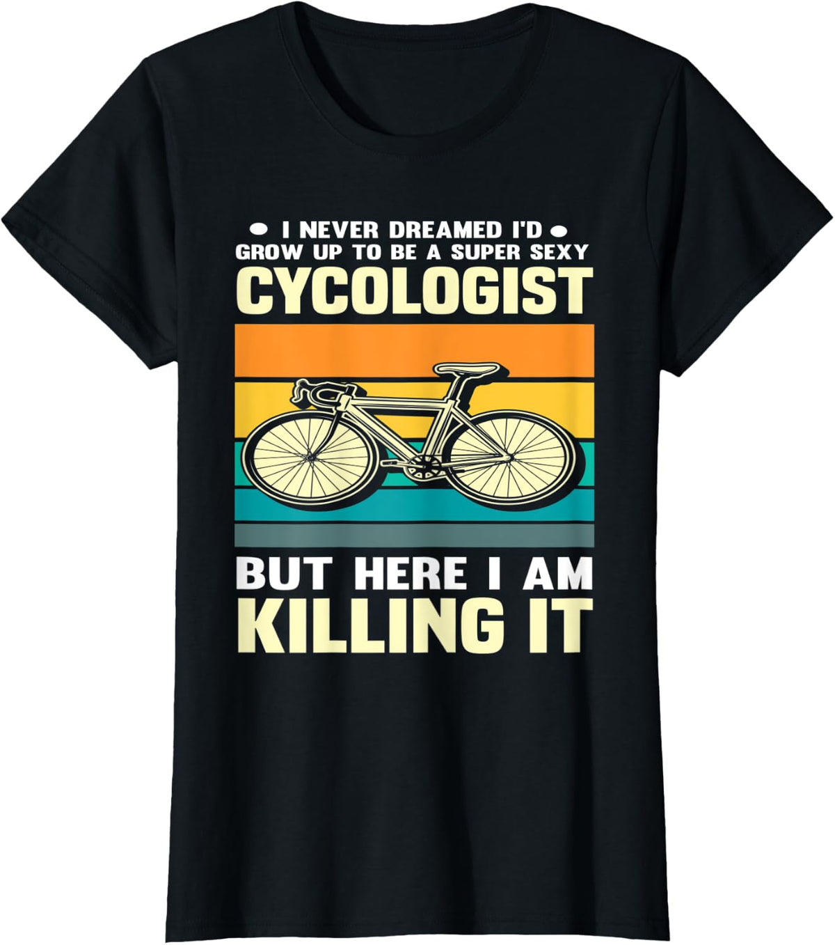 Bicycling Lover Cycologist Retro Cycling Fan Funny Bicycle T-Shirt - Black