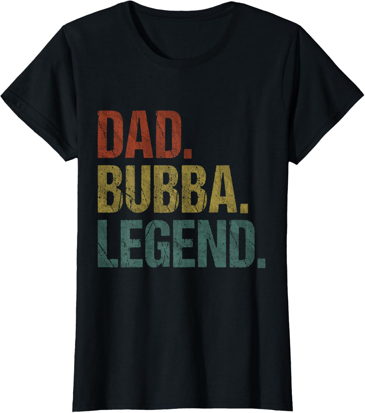 Dad Bubba Legend Vintage Retro Grandpa Father's Day T-Shirt - Black